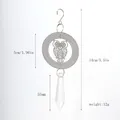 Carillon éolien en acier inoxydable avec motif de chouette et pendentif en cristal. - Comme indiqué / 5cm Chouette Argent + 55mm Cristal Clair