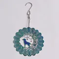 Farbenfrohes 3D Mandala-Windspiel aus Edelstahl mit Hunde-Silhouette für Garten-Deko - Wie abgebildet / 10cm Bunter Hund Stil 2