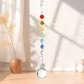 Attrape-soleil en cristal arc-en-ciel avec breloque coeur et gravure commémorative - Cœur au Paradis (Heaven) / Diamètre de Boule 40mm / Boule de Cristal Transparente