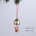 Decorative gold metal Christmas bell ornament featuring Santa Claus charm, 14cm length - Santa Claus Bell