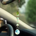 Macro detail of a green lily of the valley suncatcher with faceted crystal ball - Lily of the Valley / 20mm Crystal Ball / Green