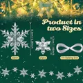 Set of clear acrylic snowflake ornaments in two sizes with fishing line for Christmas DIY - 25-Piece Set (With Fishing Line) / Clear White