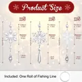 Set of 15 clear acrylic snowflake ornaments for Christmas tree decor with fishing line - 15-Piece Set with Line / Clear White