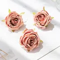 Realistic dusty rose artificial flower heads for wedding decor and DIY floral wall - Bean Paste Red