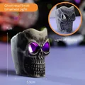 Halloween decorative glowing resin skull head with purple LED light for spooky atmosphere - Skeleton Head Small Ornament Light