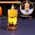 Battery operated Halloween LED candle light featuring spooky bat silhouette design - Bat Style / 1 Piece/Pack