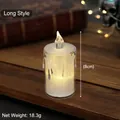 Tall 8cm flameless crystal LED candle light for Halloween decorative atmosphere - Transparent Crystal Candle Large
