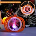 Halloween pumpkin lantern with skeleton design, 14.5x13cm glowing festive SKU variant - Skull Pattern