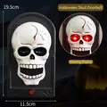 Halloween skull doorbell with glowing red eyes and sound for spooky decor 19.5cm - Skull Style (Halloween Skull Doorbell)