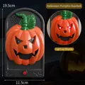 Spooky Halloween pumpkin doorbell with red glowing eyes and dimension markings - Pumpkin Style (Halloween Pumpkin Doorbell)