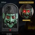 Spooky Halloween witch doorbell prop with glowing red eyes and realistic sound effects - Witch Style (Halloween Witch Doorbell)