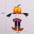 Halloween pumpkin hanging decoration with carved face and purple striped legs - Purple Pants Style (CH343 Purple Pants) / Purple