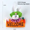 Farbenfrohes Osterhasen-Türschild aus Filz mit Welcome-Banner für Wanddekoration - Oranger Stil / Orange