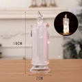 18cm tall LED flameless electronic simulation candle with realistic lighting effect - Transparent Glowing Candle