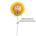 Girasole decorativo con un viso sorridente e un lungo stelo per Halloween. - Girasole Verde Con Bastone