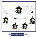 Black Halloween foam skull garland hanging decoration with five skull heads 150cm - Foam Skull Garland Black / 150cm (Length)