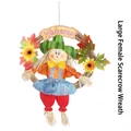 Large female Halloween scarecrow wreath decoration for autumn festivals and home events - Large Female Style