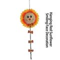 Decorazione da appendere a forma di girasole sorridente per Halloween - Decorazione Appesa Girasole Rosso