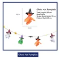 Halloween ghost and pumpkin hanging banner decoration 165cm total length for parties - Ghost Hatted Pumpkin