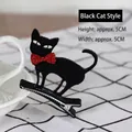 Halloween black cat hair clip with sparkly red bow for kids party costume 5cm size - Black Cat with Red Collar Hair Clip (W175)