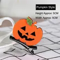 Handmade felt Halloween pumpkin hair clip with smiling Jack-o'-lantern face for kids costume - Pumpkin Without Hat Hair Clip (W175)
