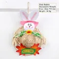 Handmade cute pink Easter bunny straw hat decoration for children's wall hanging - Pink Rabbit Decor Hat