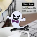 Cute white felt ghost Halloween hair clip with purple glitter bow for kids party - Ghost with Purple Collar Hair Clip (W175)