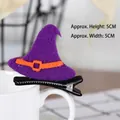 Halloween purple witch hat hair clip, felt material, 5cm mini size - Purple Witch Hat Hair Clip (W175)