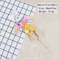 Cute handmade Easter rabbit scarecrow decoration in yellow outfit with floral patterns - Medium Rabbit / 38cmx19cm / Yellow