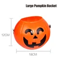 Cubo de calabaza naranja grande de Halloween para caramelos, 18 cm de ancho y 12 cm de alto - Cubo de Calabaza Grande