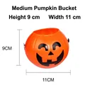 Cubo de caramelos de calabaza de Halloween, 11 cm de ancho y 9 cm de alto, con sonrisa clásica - Cubo de Calabaza Mediano