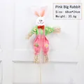 Handcrafted Easter pink rabbit scarecrow ornament for festive garden or home decoration - Large Rabbit / 68cmx24cm / Pink