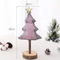 Handgemachter 38cm rosa Stoff Weihnachtsbaum Tischdeko mit rustikalem Holzsockel und Stern - Großer Rosa Stoffbaum (HG18-180) / L / Rosa