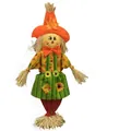 Small size cute pastoral standing scarecrow decoration with green skirt for harvest - Girl Skirt Standing Style / S / Green Stripes