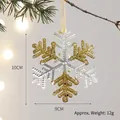 Eleganter champagnergoldener Glitzer-Schneeflocken-Anhänger für festliche Weihnachtsbaumdeko - Schneeflocke Nr. 3 / 10x9cm / Champagnergold + Transparent