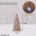 Mini 12 cm gouden LED kerstboom van acryl met glitter en gekleurde lampjes voor op tafel - Acryl Kerstboom / D12cm / Goud