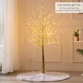 Árbol de Navidad luminoso LED dorado de 1,5 m con falda de felpa blanca - Árbol de Luces Dorado 1.5m / Falda de Árbol 78CM