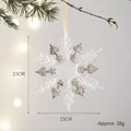 Champagnergoldene Glitzer-Schneeflocke Weihnachtsanhänger 15cm Baumschmuck Dekoration - Schneeflocke Nr. 4 / 15x15cm / Champagnergold