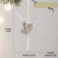 Weihnachtsanhänger Ballerina in Champagner-Gold mit Glitzer-Tutu, 14 cm groß - Ballettmädchen / 14x9.5cm / Champagnergold + Transparent