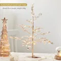 45cm gold leaf Christmas tree ornament with warm LED lights for festive desktop decoration - Gold Leaf Tree (A23015) / 45cm Size