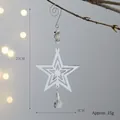 Elegantes silbernes flaches Pentagramm Weihnachtsstern-Anhänger-Ornament, 20x9cm groß - Flacher Sternanhänger (LF1009) / 20x9cm / Silber