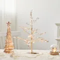 Decorative 35cm gold leaf LED Christmas tree desktop ornament with warm lights for holiday atmosphere - Gold Leaf Tree (A23016) / 35cm Size