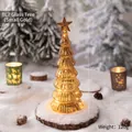 Piccolo albero di Natale in vetro dorato con luci LED calde decorazione da tavolo 25cm - Oro Piccolo (BL7)