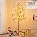 Kit sapin de Noël doré lumineux de 1,5 m avec bonshommes de neige et coffrets cadeaux - Arbre 1.5m Doré (Paquet 7)