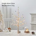 Elegante 35 cm zilveren LED parelboom voor kersttafeldecoratie met warme lichtjes - Zilveren Parelboom (A23066G)