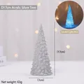 Zilveren acryl LED-kerstboom 17cm met kleurrijke lichteffecten - Acryl Kerstboom / D17cm / Zilver