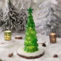 Piccolo albero di Natale illuminato in vetro verde con LED per decorazione da tavolo - Verde Piccolo (BL13)