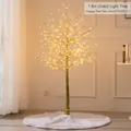 Arbre de bouleau LED doré de 1,8 m avec jupe de sapin en peluche 78 cm - Arbre Lumineux Doré 1.8m / Jupe d'Arbre 78CM