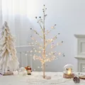 45cm zilveren parel kerstboom tafeldecoratie met warme lichtjes - Zilveren Parelboom (A23067G)