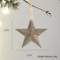Champagnerfarbener Weihnachts-Sternanhänger, 11 cm große hängende Dekoration für den Baum - 11x11cm